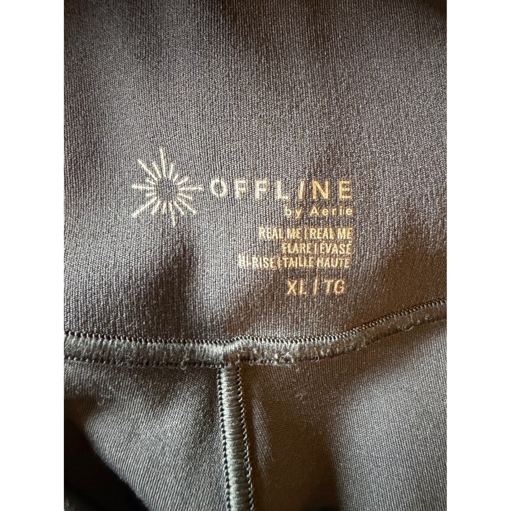 Aerie Offline Real Me Crossover Flare Pants Women XL Gray Yoga Leggings Athletic - Picture 8 of 10